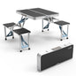 4FT Folding Camping Table w/4 Seats Portable Aluminum Table Set
