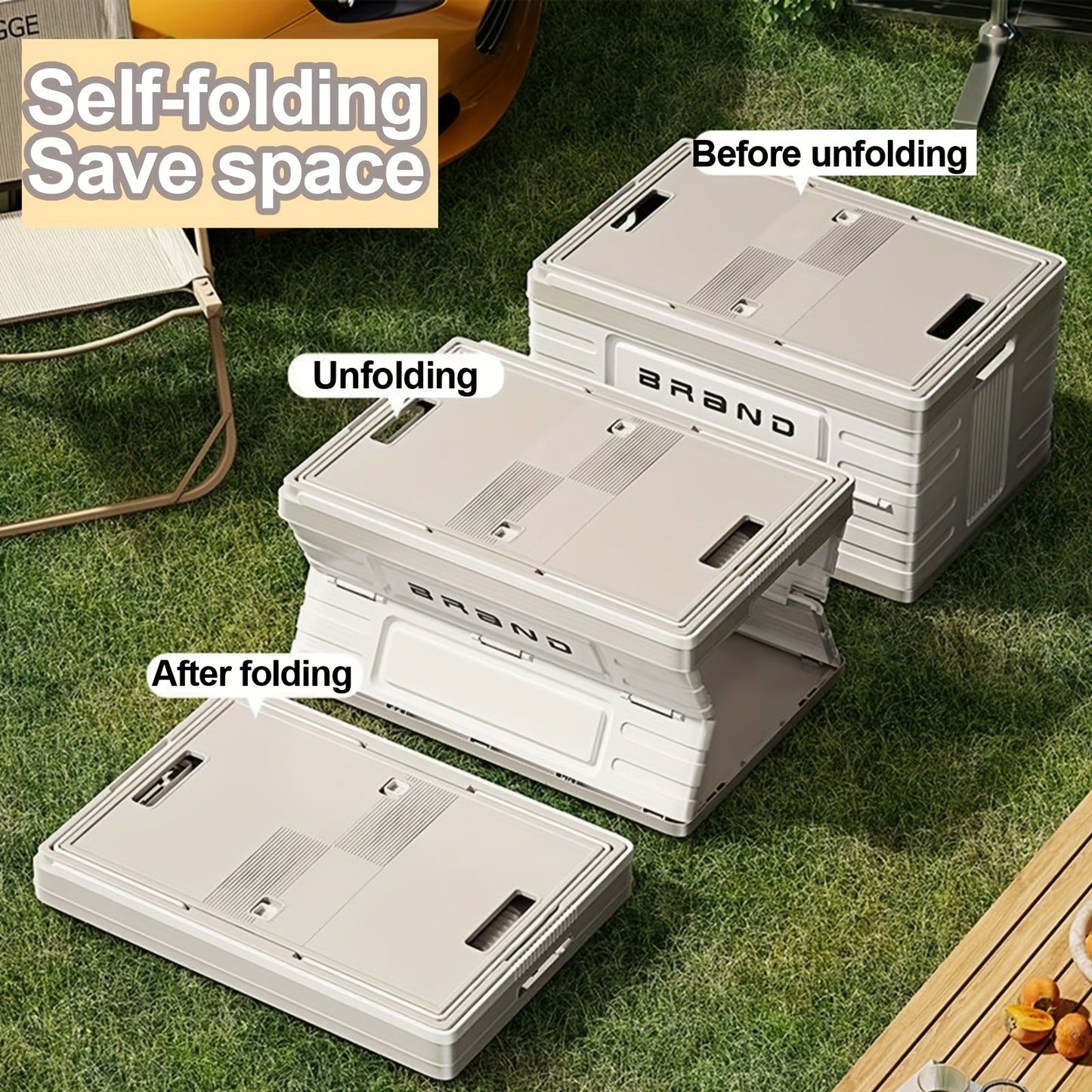 Collapsible Storage Bins Box with Lids And Handle - Portable Plastic Storage