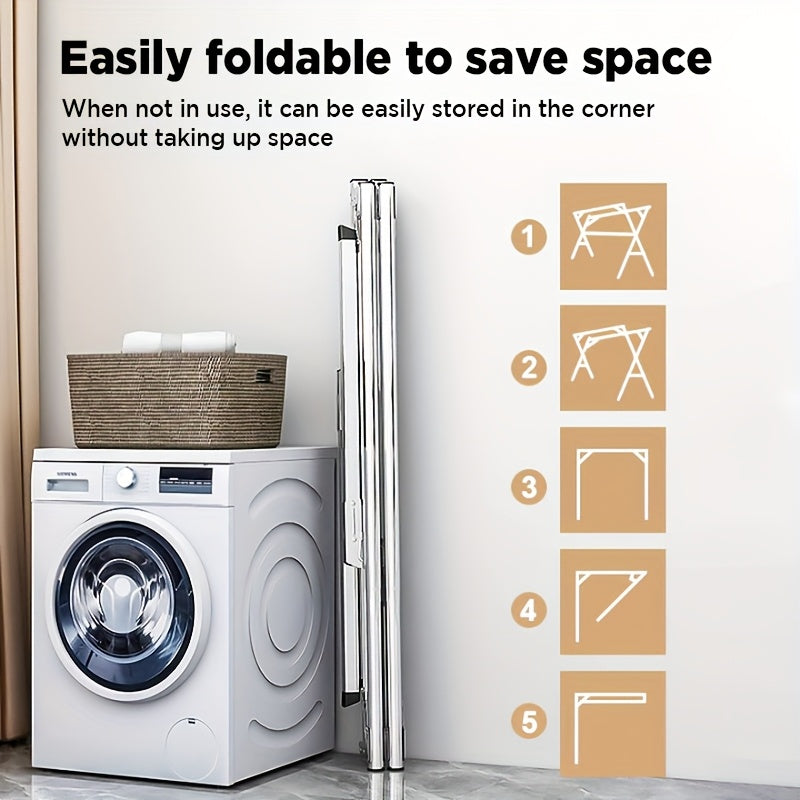 Extendable 48.4"-78.7" Folding Laundry Rack Indoor Outdoor Clothes Dryer