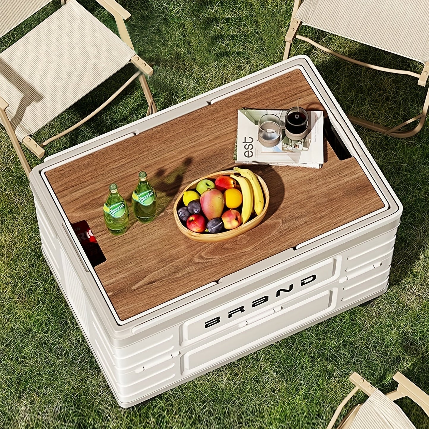 Collapsible Storage Bins Box with Lids And Handle - Portable Plastic Storage