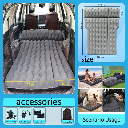 Car Inflatable Mattress Back Seat Bed SUV Travel Air Bed w/ Pump & Pillows