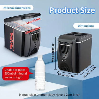 6L Portable Car Refrigerator Cooler & Warmer Mini Fridge Home Car Cup Holder