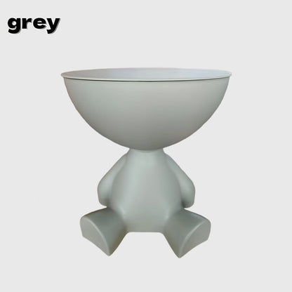 Bear Side Table with Storage – Modern Animal Shaped Nightstand End Table for Bedroom Living Room Patio