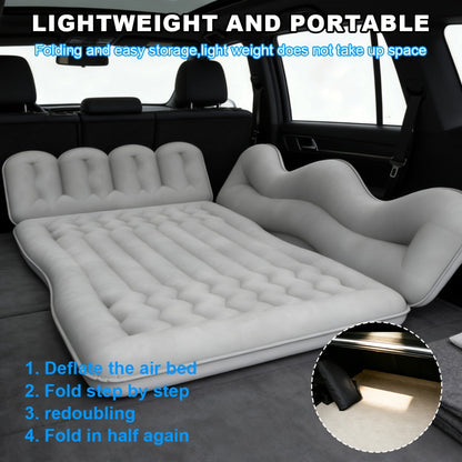 Car Inflatable Mattress Back Seat Bed SUV Travel Air Bed w/ Pump & Pillows