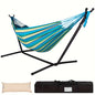 Heavy Duty Double Hammock with Steel Stand 450lbs Portable Outdoor Indoor Blue