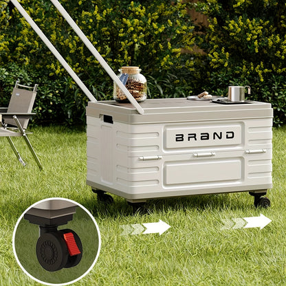 Collapsible Storage Bins Box with Lids And Handle - Portable Plastic Storage