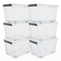 72/97QT Storage Box with Wheels & Lid – Stackable Heavy Duty Organizer 4-6-Pack