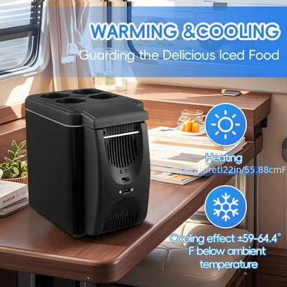 6L Portable Car Refrigerator Cooler & Warmer Mini Fridge Home Car Cup Holder