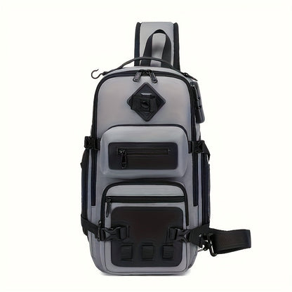 Anti-Theft Sling Bag Men Crossbody Chest Backpack USB Waterproof Travel Bag