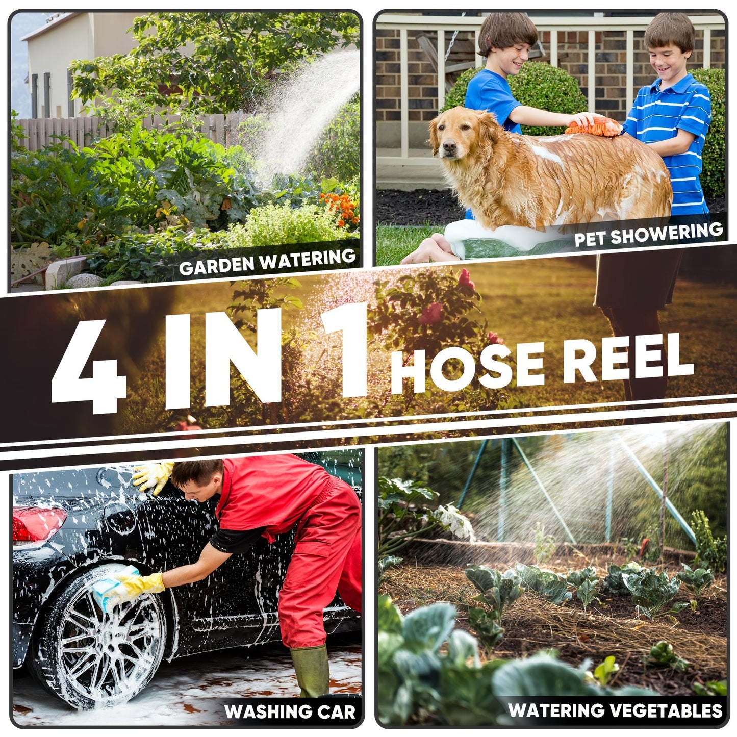 Retractable Garden Hose Reel 40/100/110/130FT Auto Rewind Wall Mounted Hose