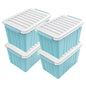 72/97QT Storage Box with Wheels & Lid – Stackable Heavy Duty Organizer 4-6-Pack
