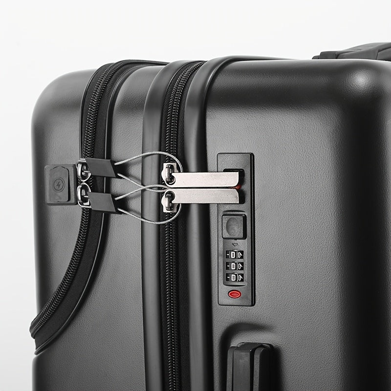 Carry On Luggage Hard Shell Spinner Suitcase USB TSA Lock Front Pocket Travel Bag
