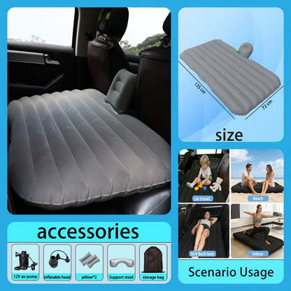Car Inflatable Mattress Back Seat Bed SUV Travel Air Bed w/ Pump & Pillows