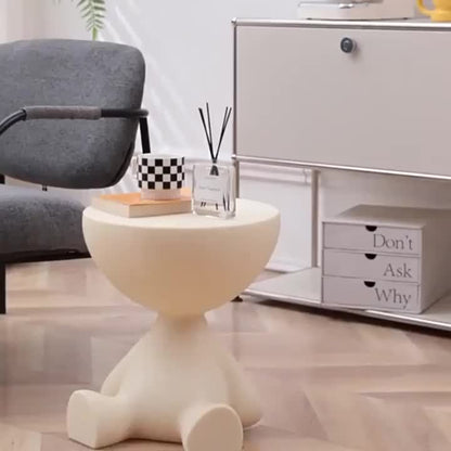 Bear Side Table with Storage – Modern Animal Shaped Nightstand End Table for Bedroom Living Room Patio