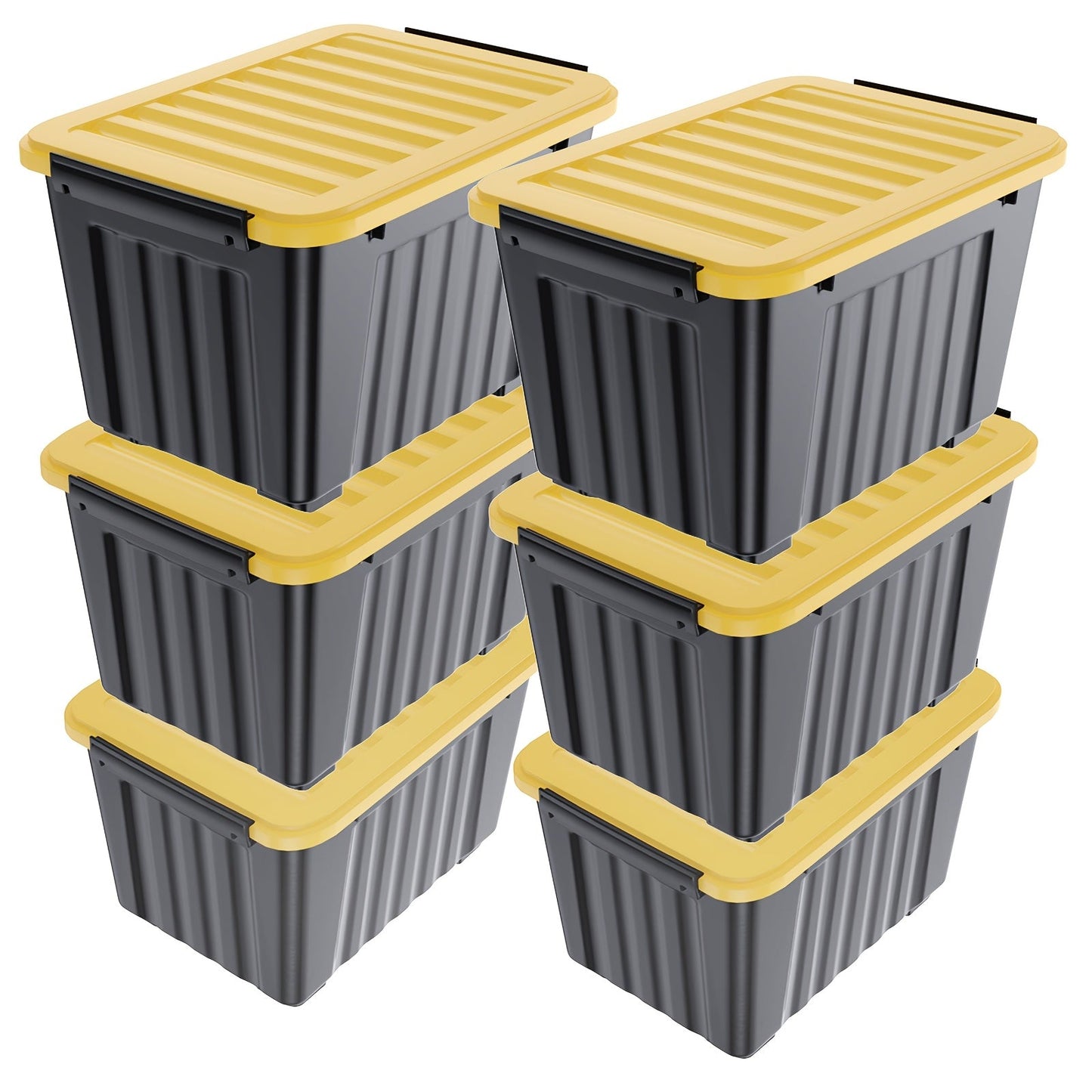 72/97QT Storage Box with Wheels & Lid – Stackable Heavy Duty Organizer 4-6-Pack