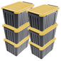 72/97QT Storage Box with Wheels & Lid – Stackable Heavy Duty Organizer 4-6-Pack