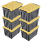 72/97QT Storage Box with Wheels & Lid – Stackable Heavy Duty Organizer 4-6-Pack
