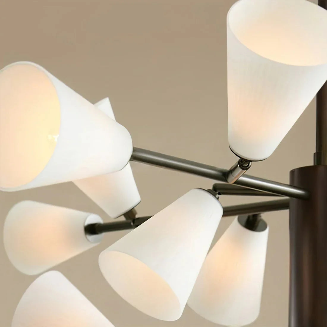 Mid-Century Cone Glass Chandelier