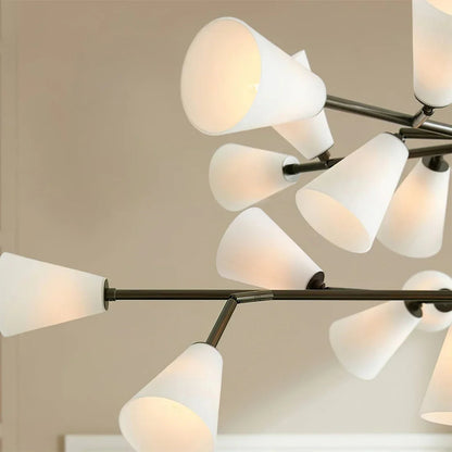 Mid-Century Cone Glass Chandelier