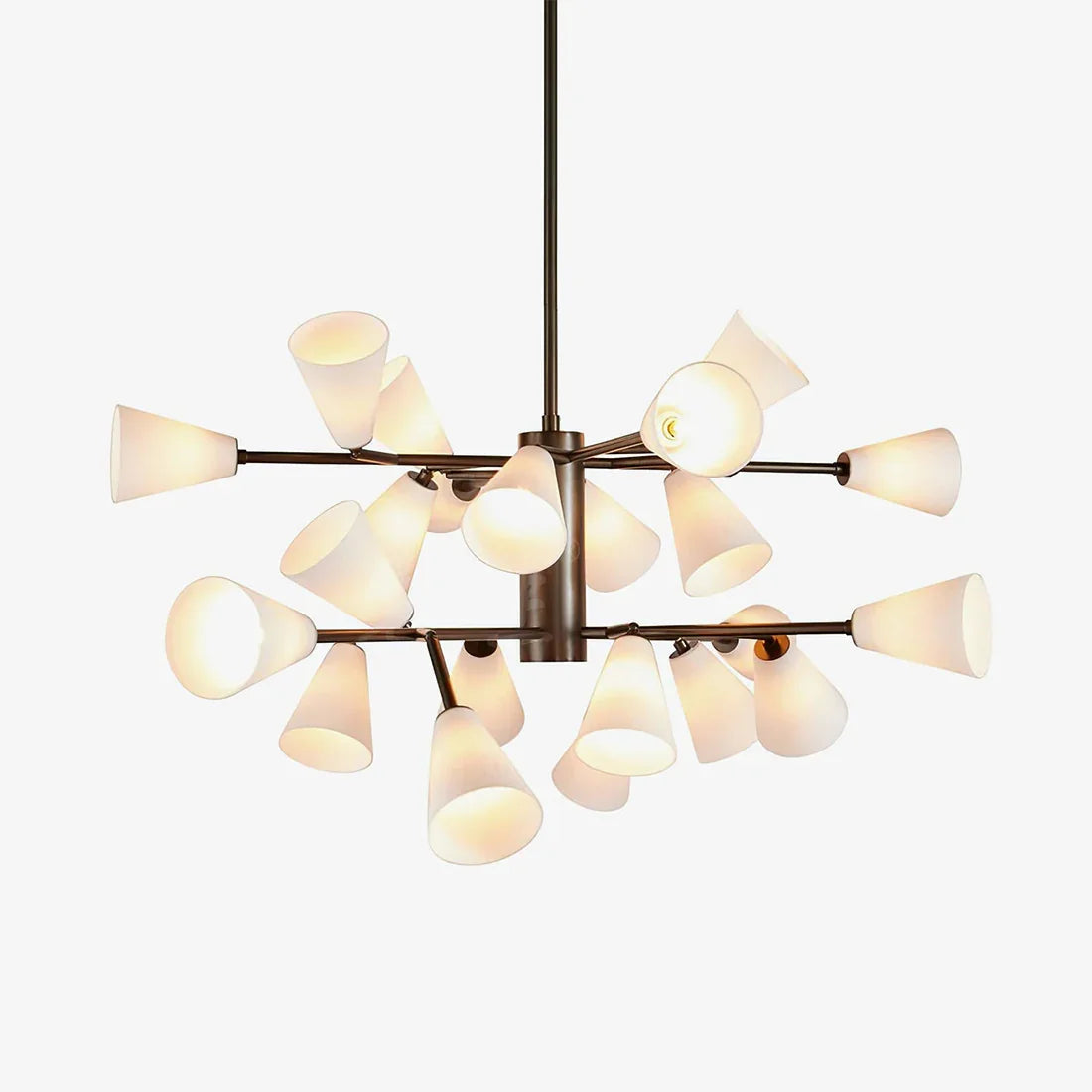 Mid-Century Cone Glass Chandelier