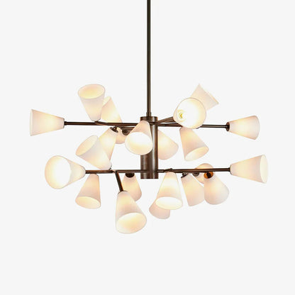Mid-Century Cone Glass Chandelier