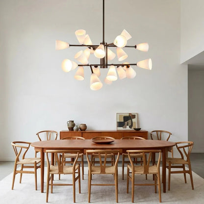 Mid-Century Cone Glass Chandelier