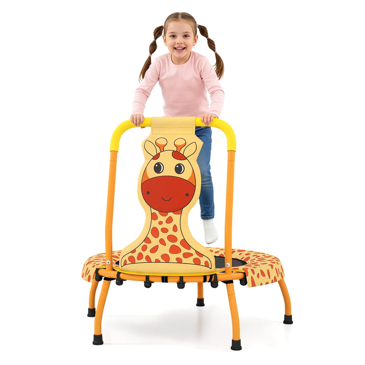 Mini Trampoline for Toddlers with Foam Padded Handle and Safety Padded Cover