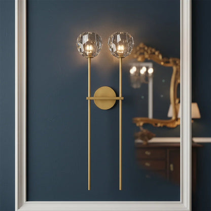Minimalist Double Crystal Wall Light