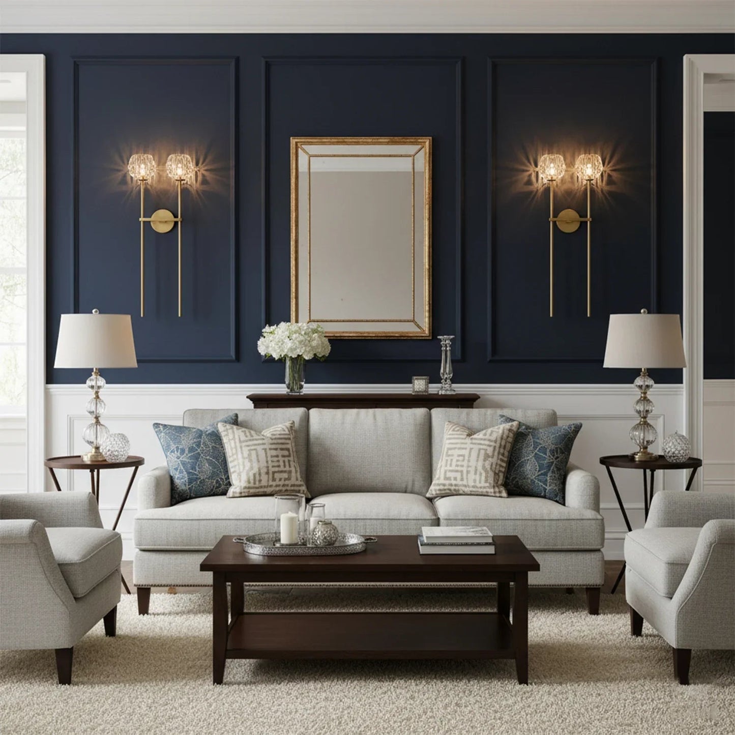 Minimalist Double Crystal Wall Light
