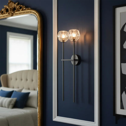 Minimalist Double Crystal Wall Light