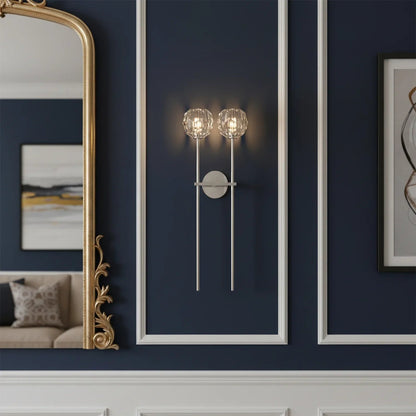 Minimalist Double Crystal Wall Light