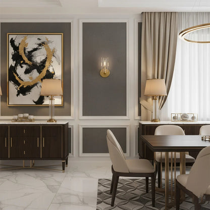 Modern Fluted Crystal Wall Sconce