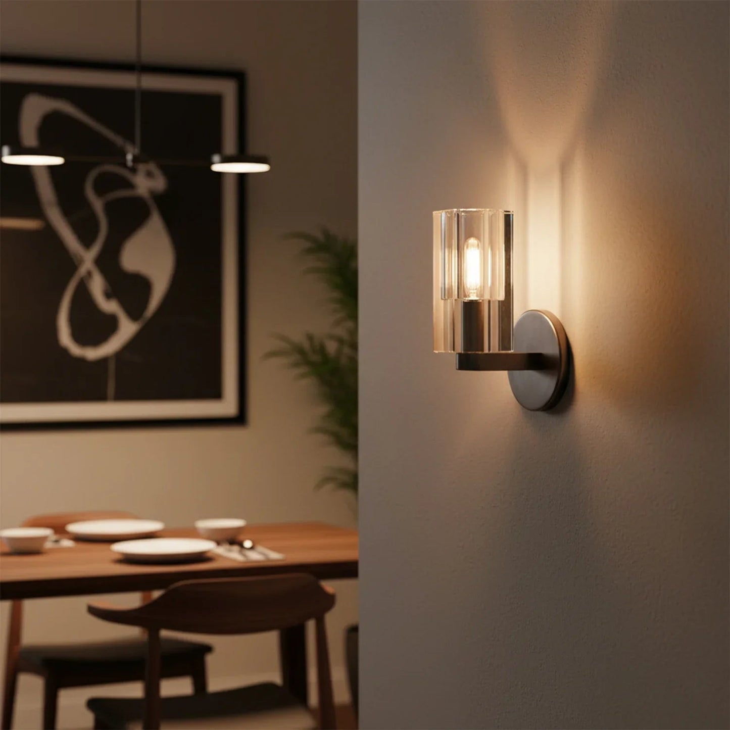 Modern Fluted Crystal Wall Sconce