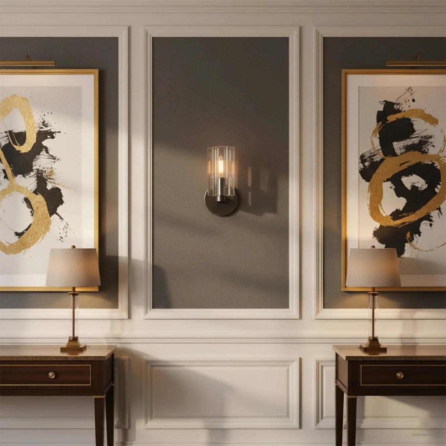 Modern Fluted Crystal Wall Sconce
