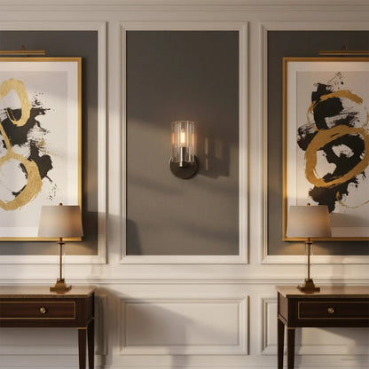 Modern Fluted Crystal Wall Sconce