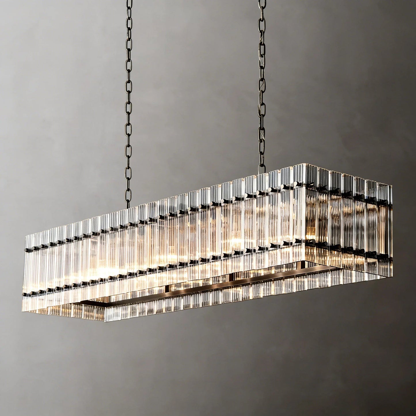 Modern Rectangular Linear Chandelier