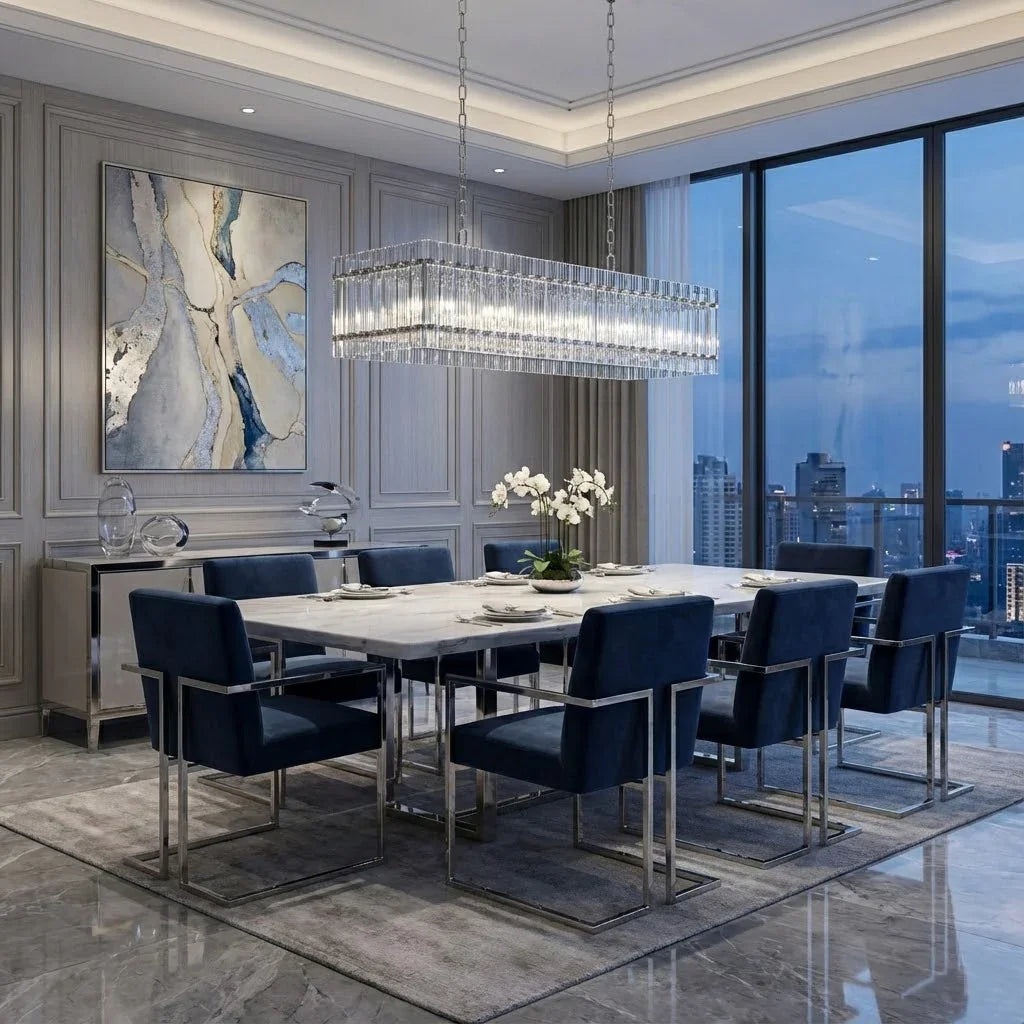 Modern Rectangular Linear Chandelier