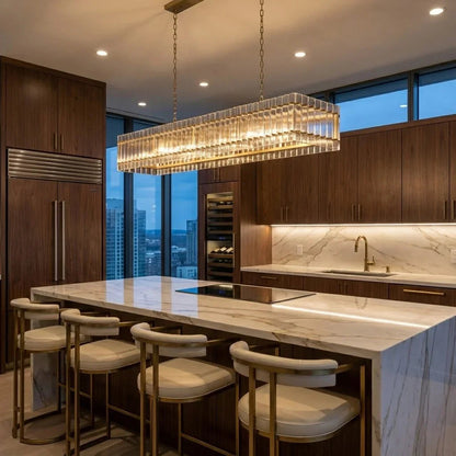 Modern Rectangular Linear Chandelier