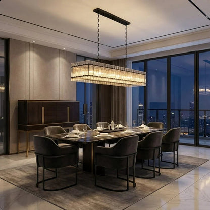 Modern Rectangular Linear Chandelier