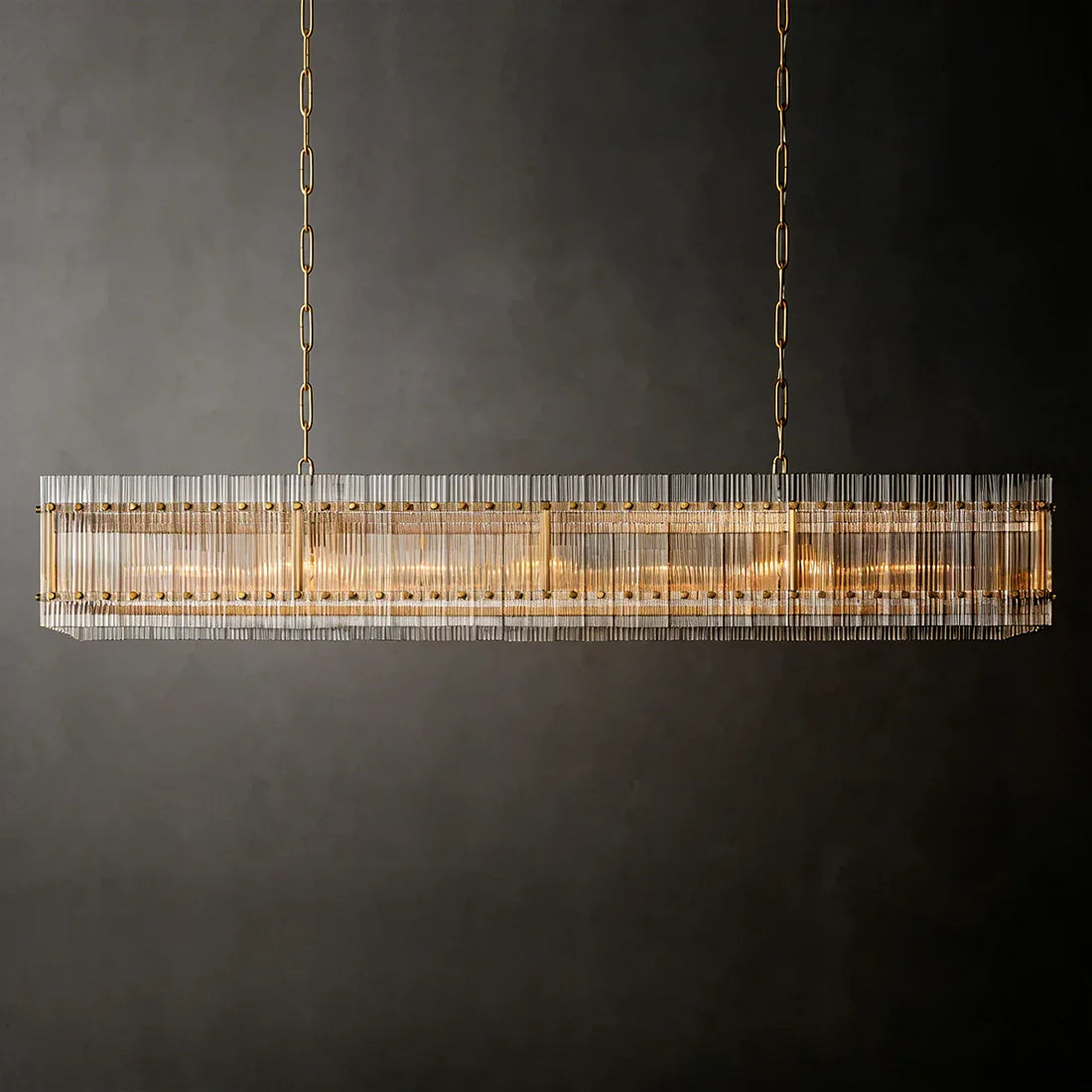 Modern Rectangular Linear Chandelier
