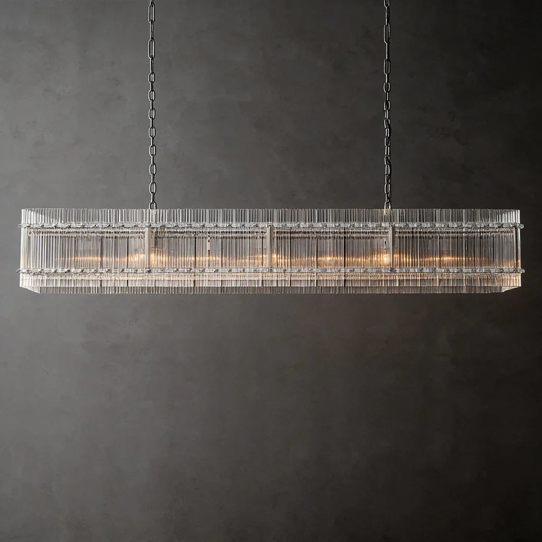 Modern Rectangular Linear Chandelier