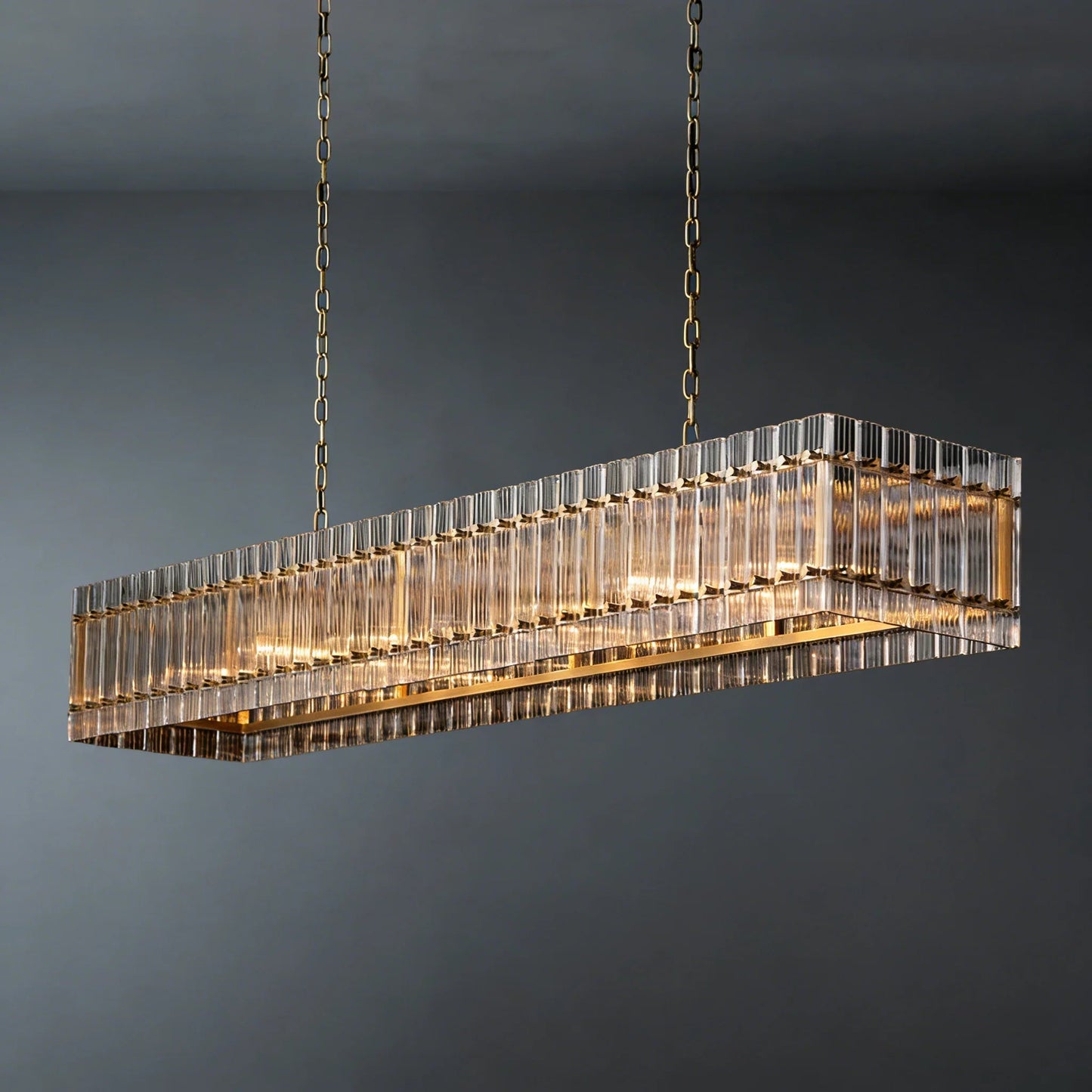 Modern Rectangular Linear Chandelier