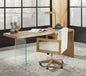 Seabourne Modern Coastal Writing Desk in White Oak and Glass