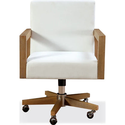 Seabourne Modern Coastal Writing Desk in White Oak and Glass