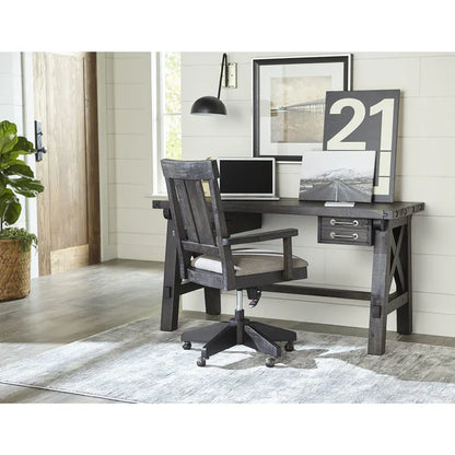 Oak Park Solid Wood Office Arm Chair on Wheels