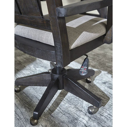 Oak Park Solid Wood Office Arm Chair on Wheels