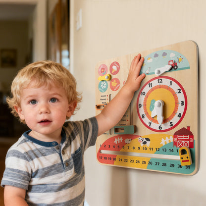Montessori Wooden Toy for Toddlers Educational Learning Clock Toy About Season