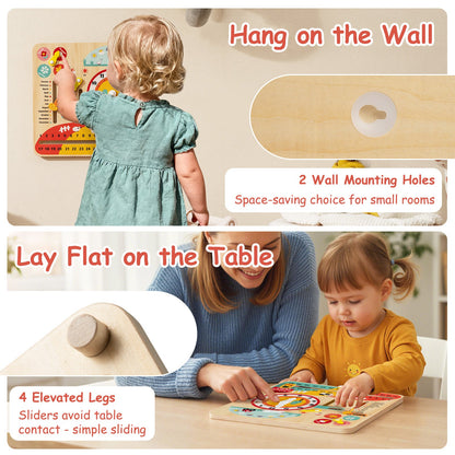 Montessori Wooden Toy for Toddlers Educational Learning Clock Toy About Season