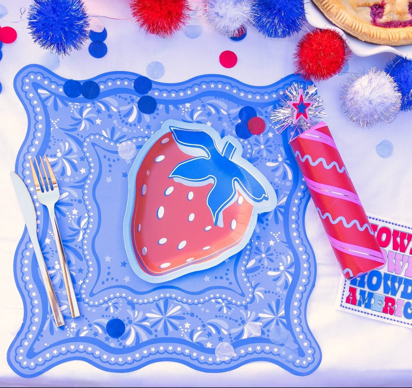 Red, White & Berry Dessert Plate (10 ct)