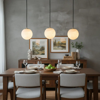 Nordic Style Spherical Alabaster Pendant Light
